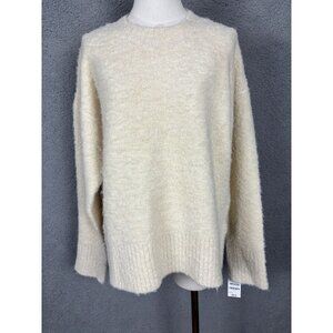 On 34th Women's Boucle Crewneck Pullover Sweater Alabaster White Medium NWT's